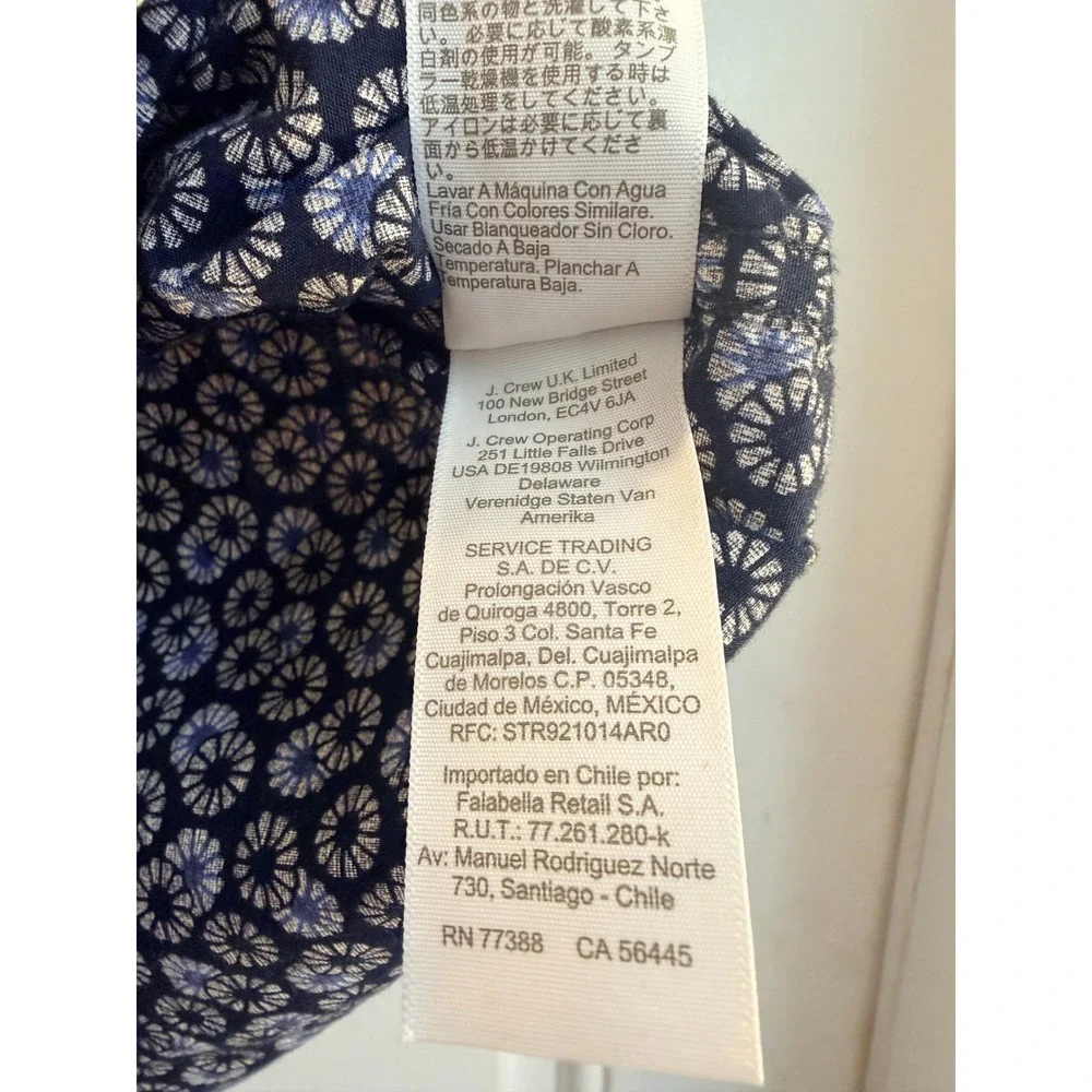 J.Crew Men's XL Slim Flex Washed Short Sleeve Button Down Shirt Blue Floral